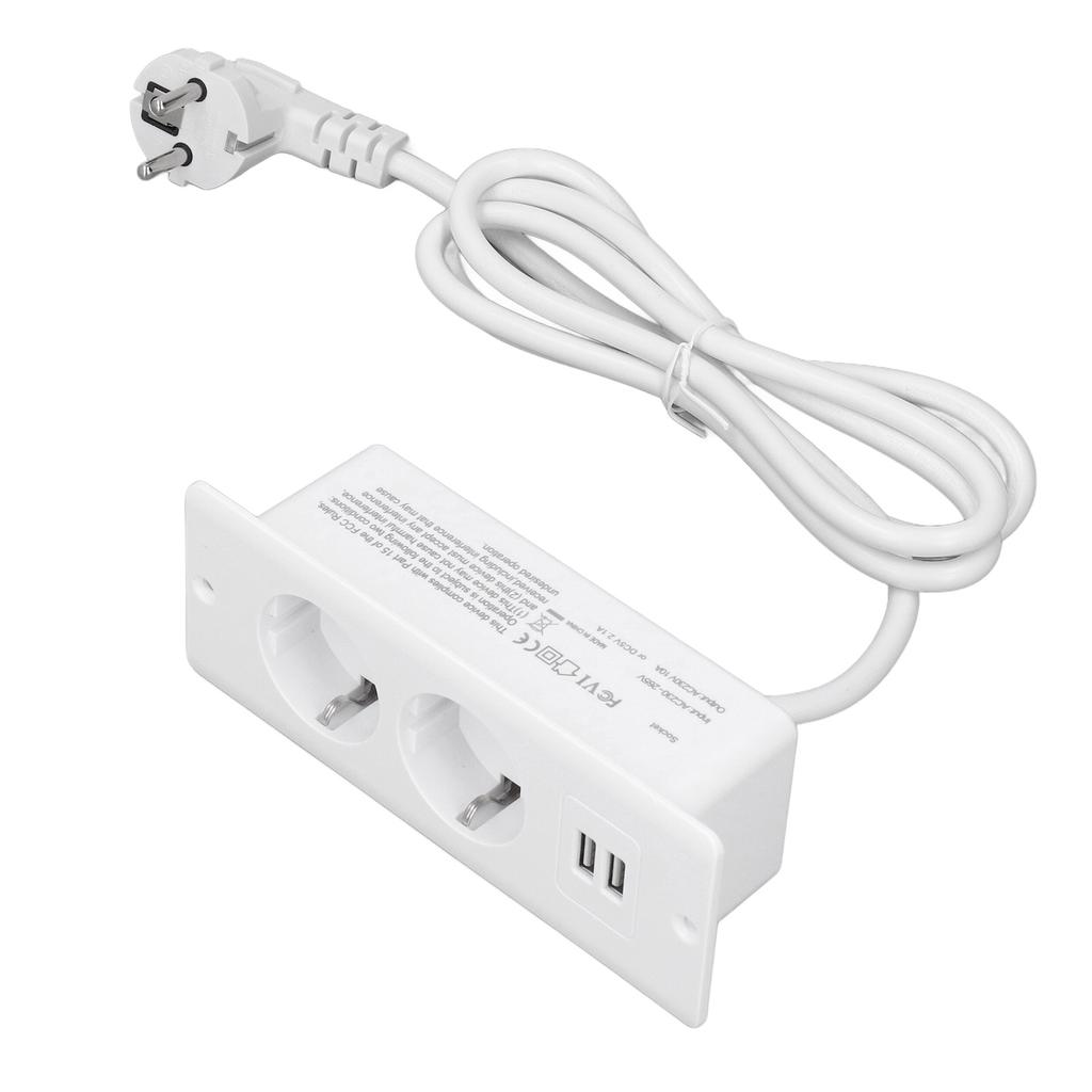 Встраиваемая розетка, 2 порта USB, 2 порта 10 А, настольная розетка, сетевой концентратор с кабелем 1,5 м.