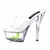 Women's Dance Shoes Summer High Heels 15cm Stiletto Heel Clear Crystal Sandals Model Shoes YKC