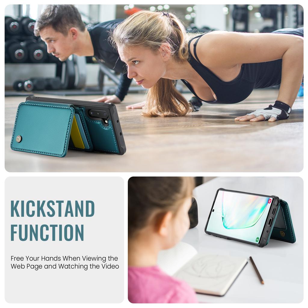 For Samsung Galaxy Note 10 4G Case JEEHOOD J05 Leather Mobile Cover with Detachable Magnetic Card Bag