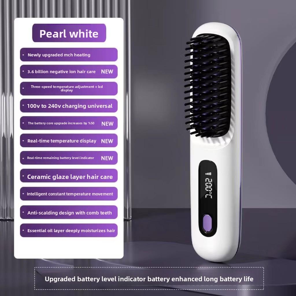 Многофункциональный ЖК-дисплей USB Беспроводной Керамический Мини-выпрямитель для волос, Портативный и Легко заряжаемый