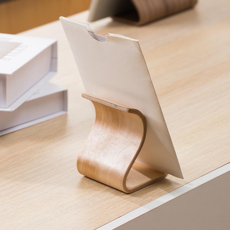 Portable wooden mobile phone holder Lazy bracket Simple desktop creative TV video support mobile phone holder