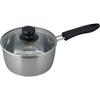 Wahei Freiz RR-6886 16cm Stainless Steel Saucepan with Glass Lid, Induction and Gas Compatible