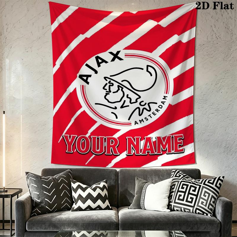 Custom Name AJAX Wall Tapestry Aesthetic Wall Hanging Printed Fabric Blanket Decorative Tapestries for Bedroom Living Room Home Decor
