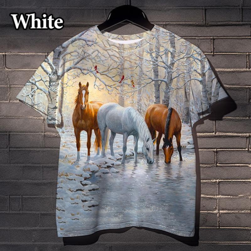 Cool Animal Horse 3D Printing T Shirt Men and Women Fashion Casual Fun Street Harajuku Sports Outdoor Tshirt