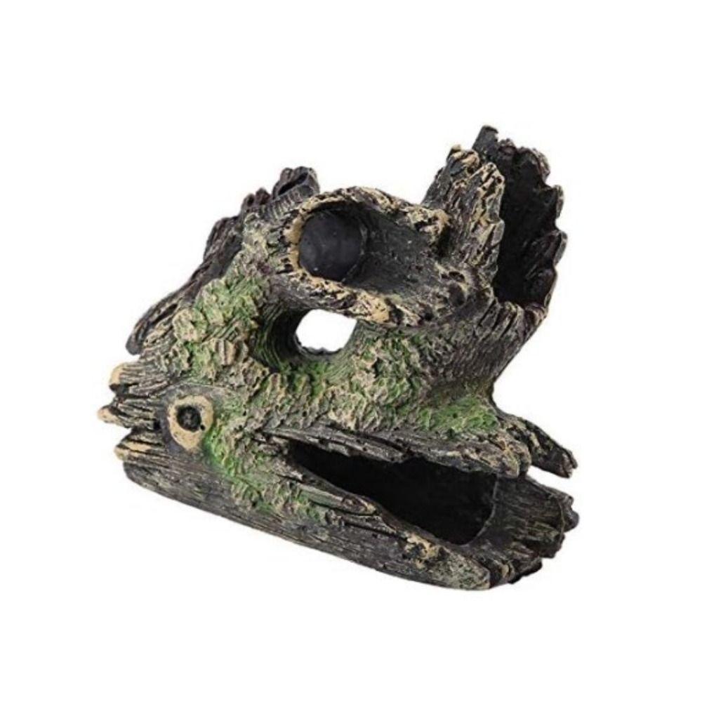 Holes Hollow Tree Trunk Artificial Resin Wood Hideout Aquarium Log Caves Fish Hiding  Fish Tank