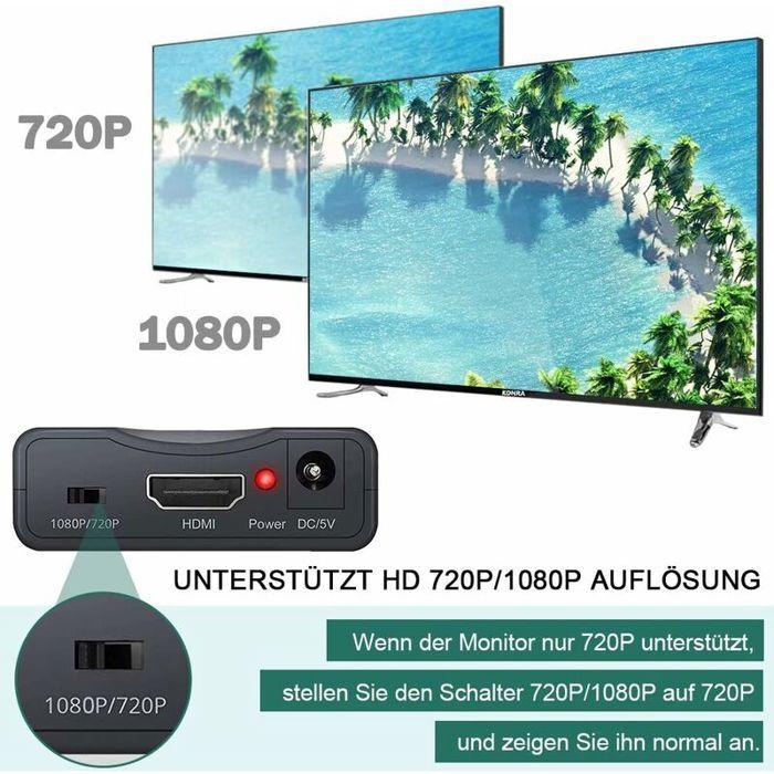 Convertisseur vidéo - SCART - HDMI - 1080P - Compatible HDTV - Portable et flexible