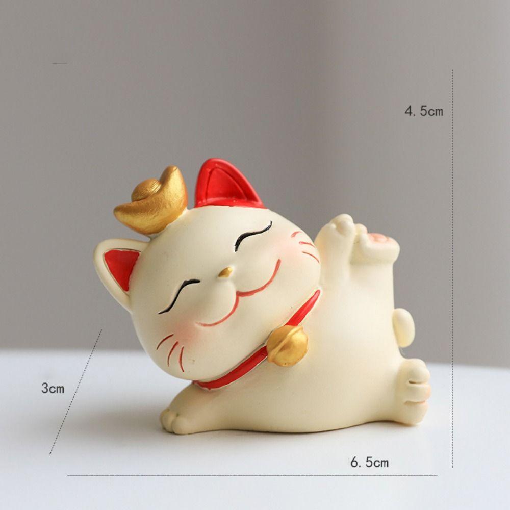 Shake Head Lucky Cat Car Decoration Waving Arm Maneki Neko Ornament  Desktop Decoration