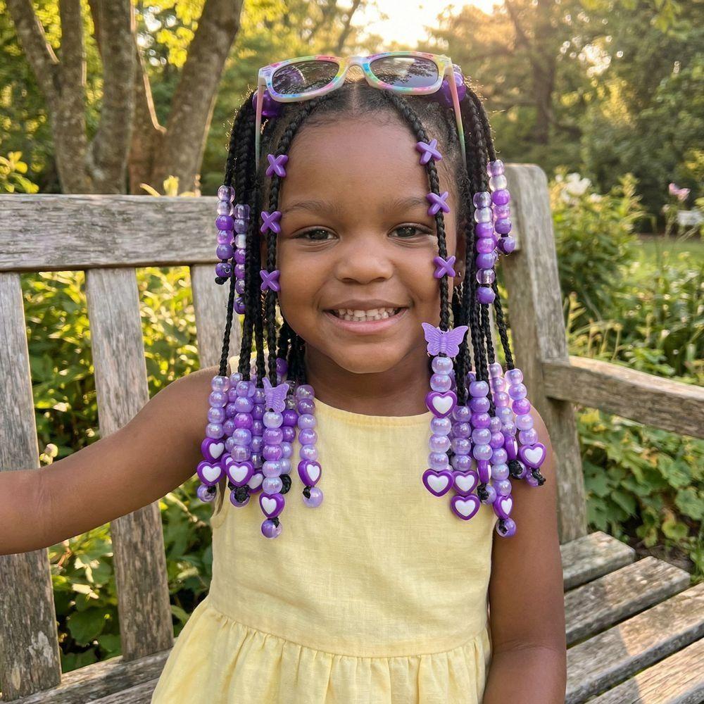 Multi-Color Colorful Hair Beads Kits Love Heart Dreadlock Braids Decor Boys
