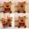 Red Sweater Smiling Capybara Plush Toy Soft Stuffed Animal Girls Gift Kids Doll