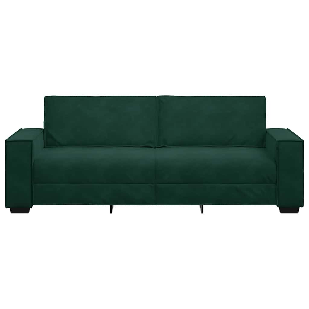 3 Seater Sofa Dark Green 220 x 78 x 84 cm Velvet