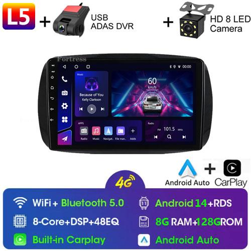 2Din Android 12 для Mercedes Smart 453 Fortwo 2014 - 2020 Автомагнитола Мультимедиа Плеер 1280*720 Экран Carplay Автомобильное Радио 2Din DVD