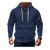 Mens Hooded Pullover Sweatshirt With Zippered Sleeve Pocket Loose Fit Casual Top