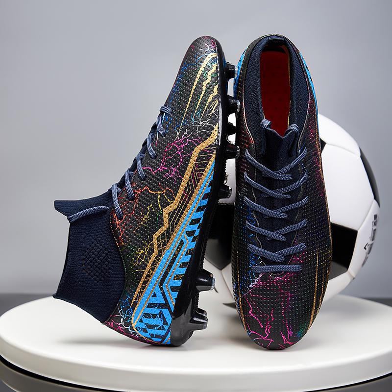 Мужские футбольные бутсы с длинными шипами и высокой лодыжкой, футбольные бутсы AG/TF, детские уличные бутсы для травы, футбольные бутсы, тренировочные спортивные футбольные бутсы