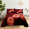 Red Rose Bed Sheets and Pillowcases for Double Beds Single 3D Flower Bedsheets Set with Pillow Case 2pcs 3pcs Queen Full Size