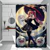 Perona Cartoon Animation Shower Curtain Outdoor Scenery Summer Vacation Bathroom Decor Holiday Polyester Bath Curtain With Hook