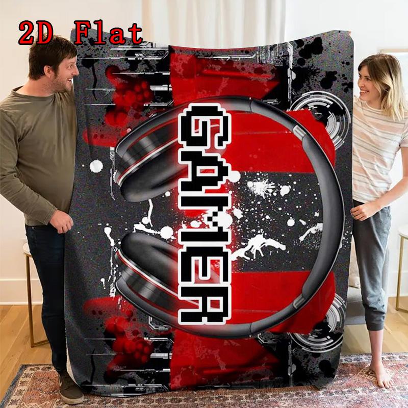 gamer 2D Flat Pattern Flannel Blanket High quality All Seasons Warmth and Comfort Perfect for Christmas Gifts.MMT0918449
