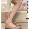 Inner Height Increase of 5 Cm, Rivets, Light Mouth, Nude Color, Pointed Tip Soft Patent Leather, French Temperament Single Shoes, Women's Versatile