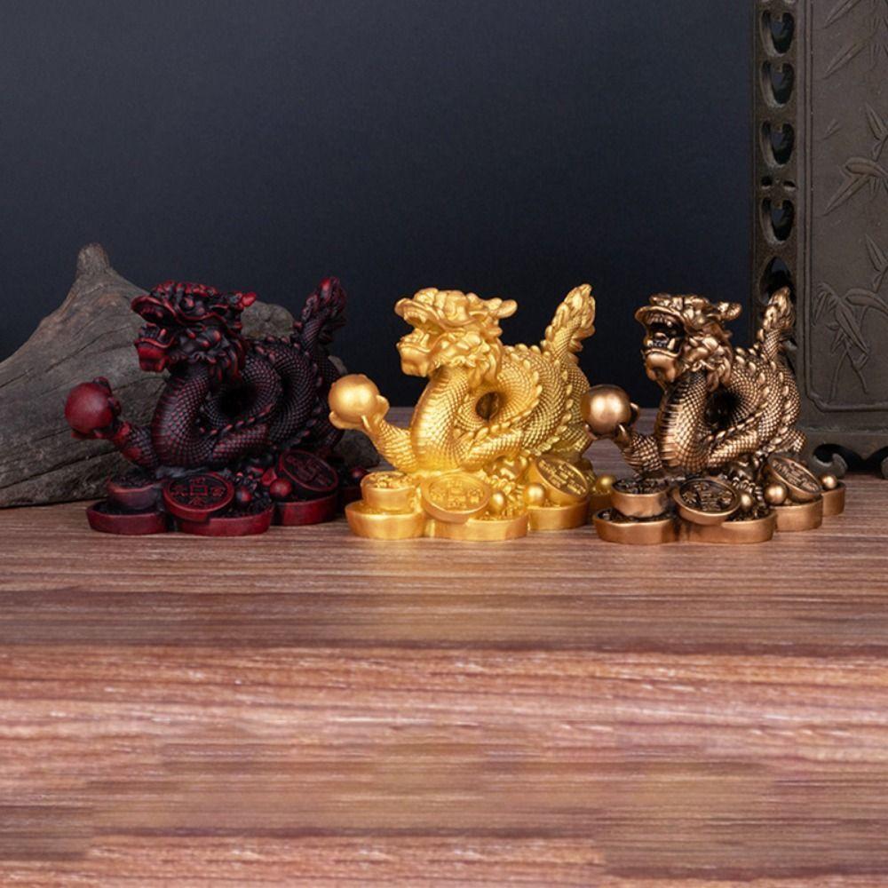 Благоприятная для денег скульптура дракона из смолы Дракон из смолы украшение по фен-шуй для дома