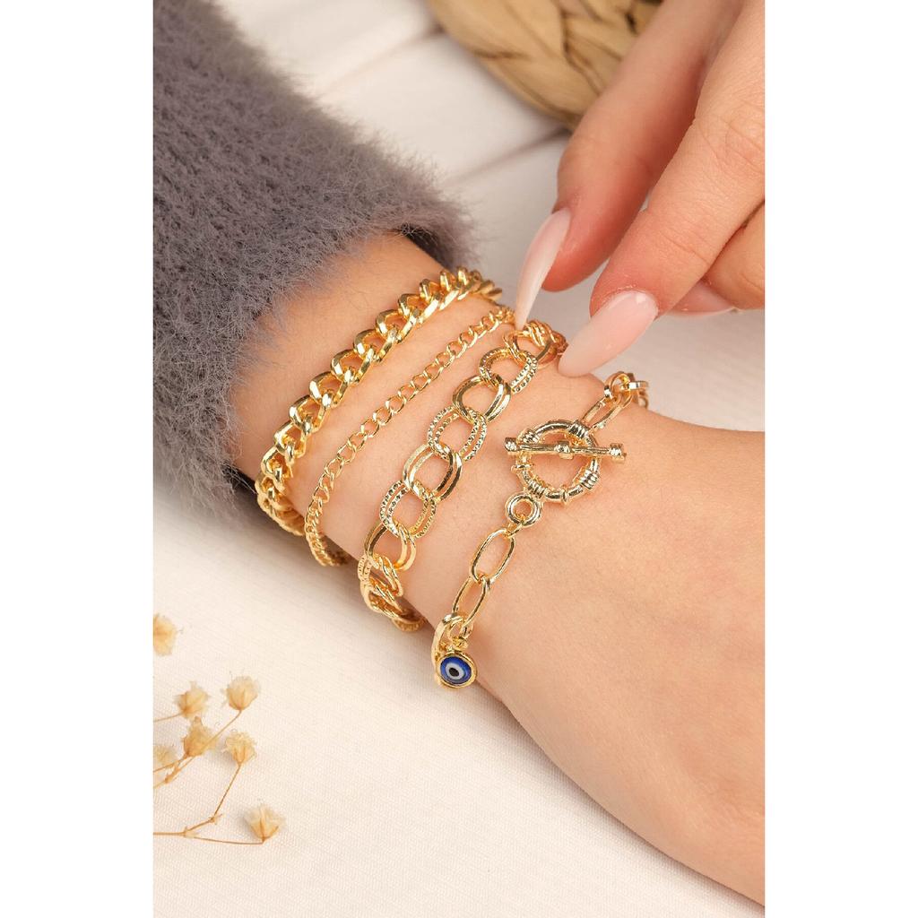 Женский позолоченный однотонный браслет