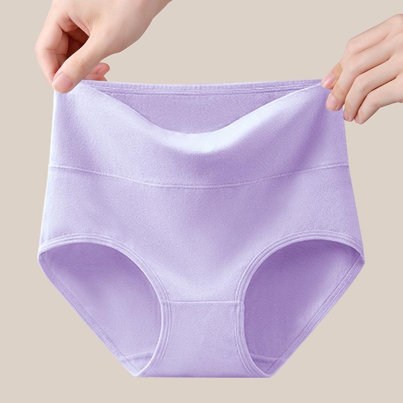 Хлопковые трусики для женщин с высокой талией, нижнее белье больших размеров, женские трусы, однотонное комфортное женское нижнее белье