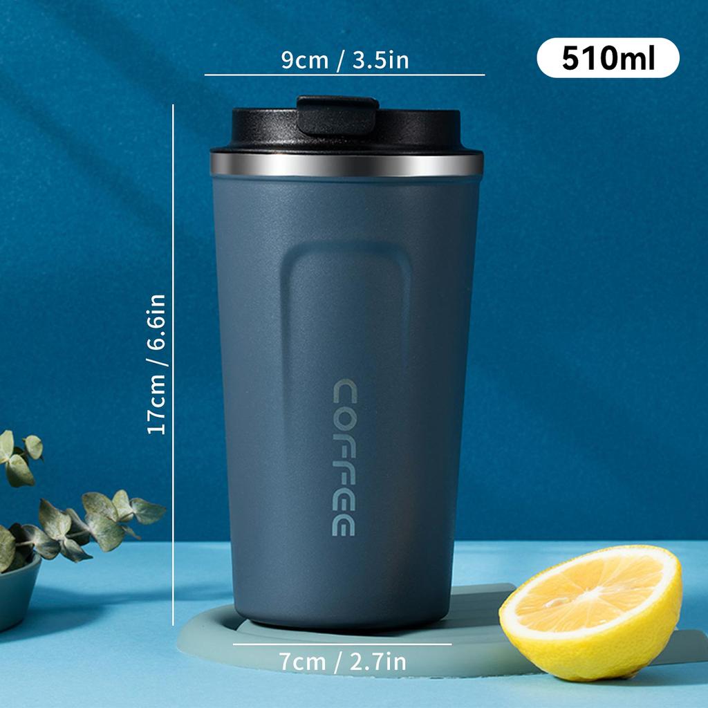 510ml 304 Stainless Steel Thermal Bottle Large Capacity Sealed Double-Layer Insulated Milk Coffee Mug Portable Water Cup Tumbler