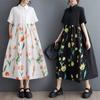 2025 Плюс Размер Женское Летнее Платье Женское Базовое Длинное Платье Оверсайз Свободное Винтажное Цветочное Повседневное Платье На Пуговицах