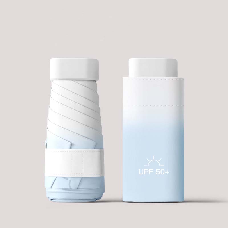 Мини Зонт от солнца 6-складной Солнцезащитный УФ Виниловый Маленький Солнечный и Дождливый Зонт для Женщин Мужчин Карманный Градиентный Цвет Солнцезащитный