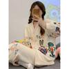 Sleepwear Set Thickened Warm Cute Sweet Cardigan Home Clothes for Women