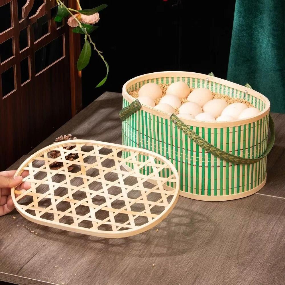 Vintage Moon Cake Box Chinese Style Picnic Basket Bread Storage Basket New Year