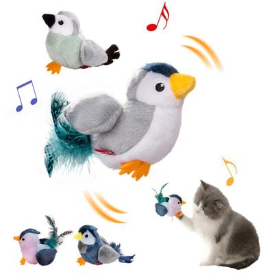 Интерактивная игрушка для кошек «Щебечущие птицы» Моделирование хлопающих крыльев Мягкие птицы Активация касанием Электрическая игрушка для кошек и собак «Летающие птицы»
