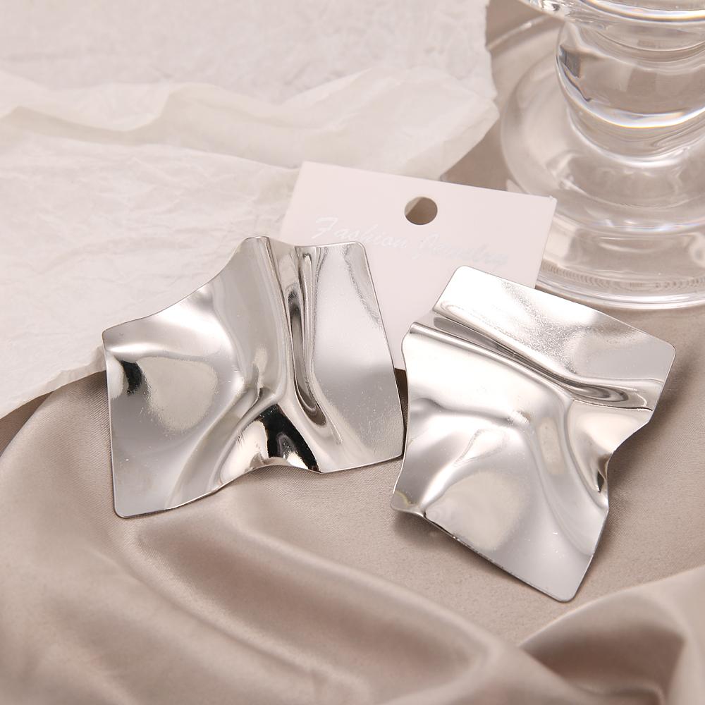 Геометрические нерегулярные зеркальные большие серьги, женские модные тенденции, персонализированные ювелирные серьги, вечерние подарочные аксессуары