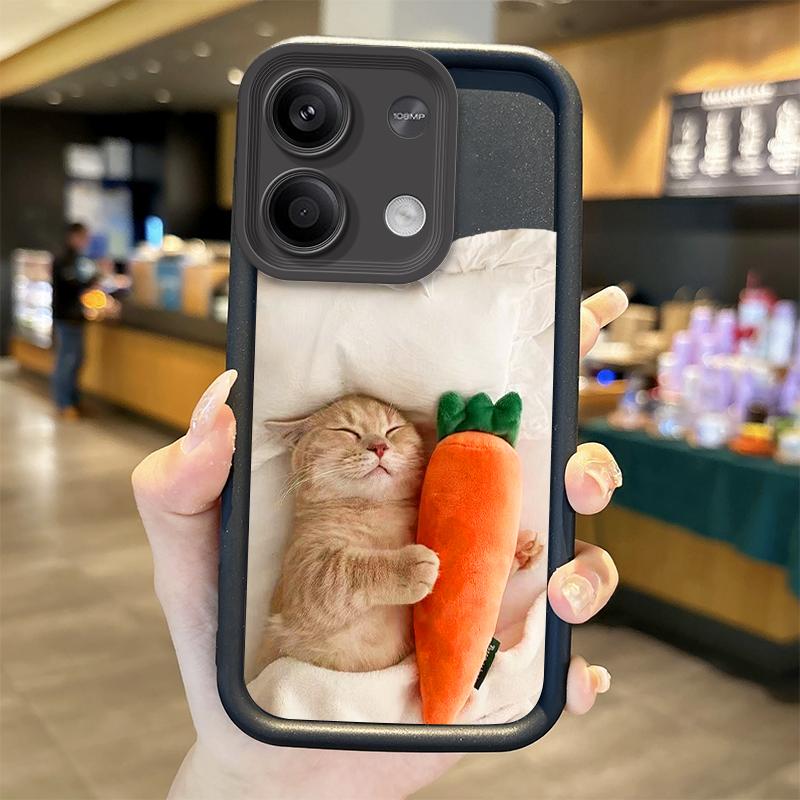Забавный Милый Чехол для Телефона с Кошкой Для Redmi Note 13 12 Pro Plus Note 13 12 11 10 9 Pro 14C 12C 10C 9C A3 A2 A1 Силиконовый Ударопрочный Чехол