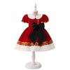 Children Christmas Dress Red Velvet Gold Embroidery Vintage Princess Dress Suitable for Kids Featival Carnival Performance Colthing