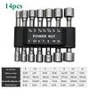 Hex Sockets Sleeve Nozzles Nut Driver Set Power Nuts Driver Socket Screwdriver Set 9/14pcs/set 5mm-13mm Bits Sets Tools