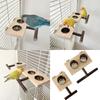 Wood Bird Standing Perch Birdcage Feeder Bowl Parrots Cage Entertainment Parrot Stand Perch Food Water Feeding Bowl