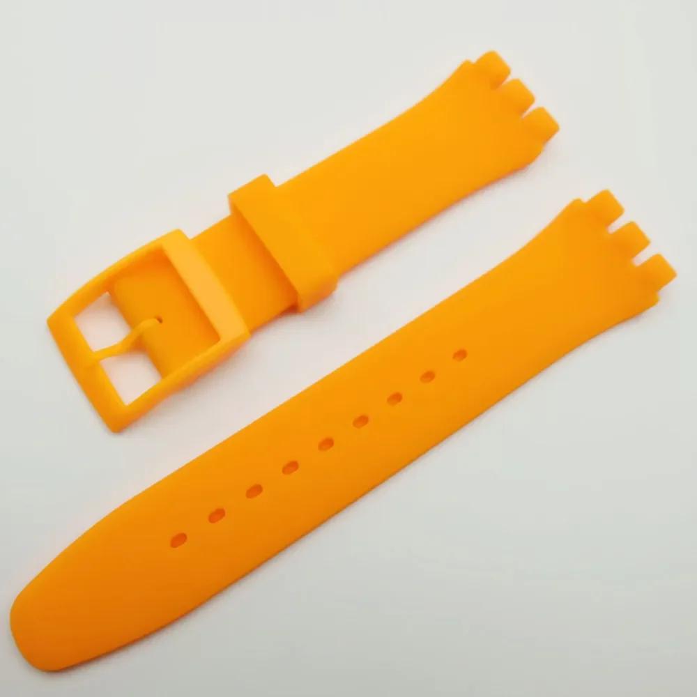 Водонепроницаемый силиконовый ремешок для часов Swatch, мягкий резиновый браслет, сменный ремешок для мужчин и женщин, 16/17/19/20 мм, аксессуары