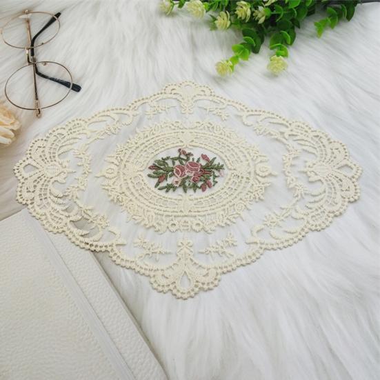 Вышитый кружевной поднос, ретро-салфетка для французского вязания крючком, вышитый вручную цветок, коврик для стола