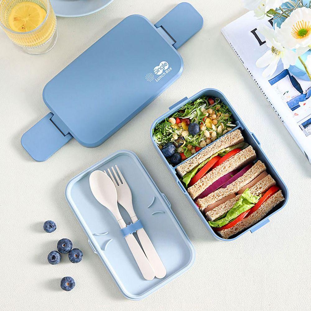 Japanese-style Student Lunch Container Microwavable Food Container 2 Layer Picnic Lunch Box Office