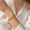 Gold Plated Chunky Chain Bracelet Stainless Steel Curb Link Bracelet Cable Chain Bracelet  For Men