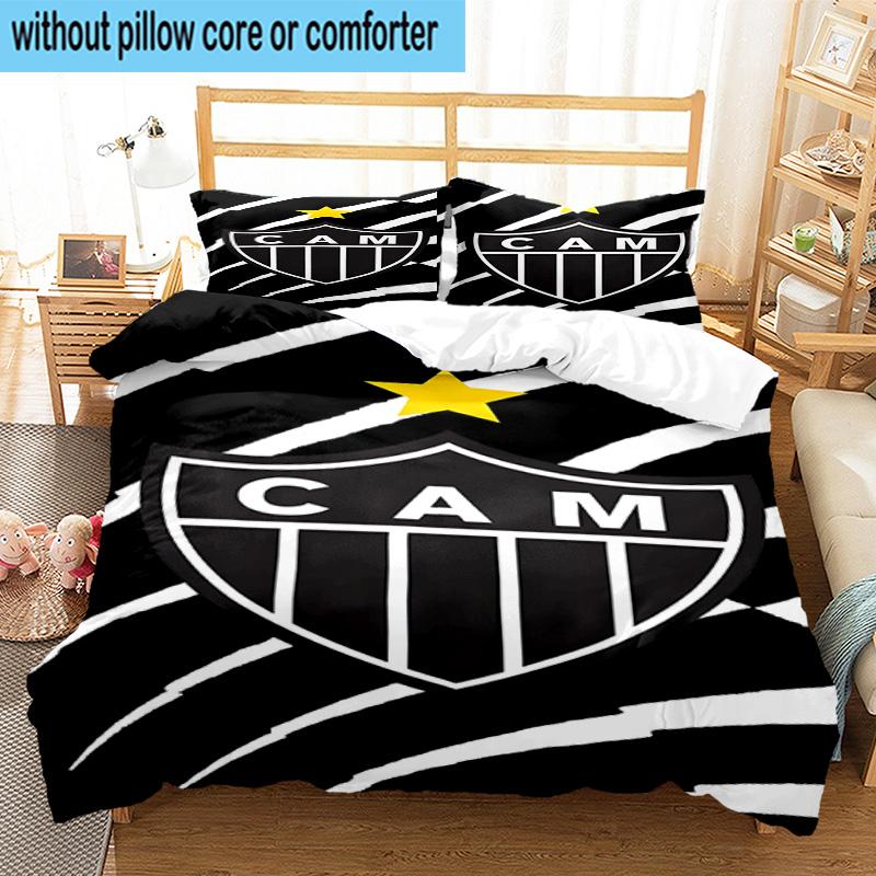 3pcs Clube Atlético Mineiro With Shield Bedding Set Duvet Cover Closure Includes 1 Duvet Cover & 2 Pillowcases Bedding Sets Home Decor Gifts