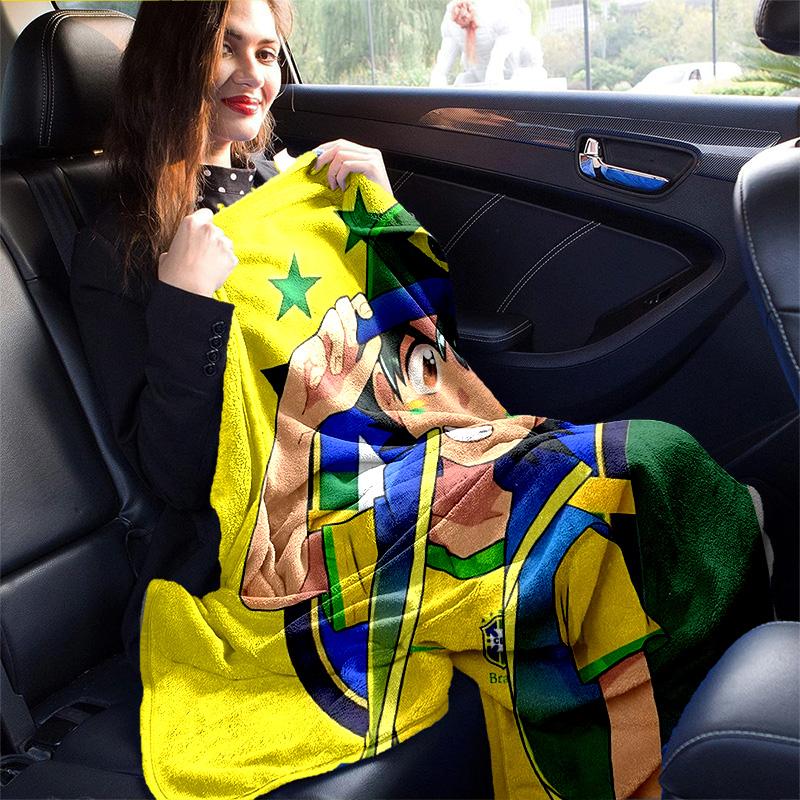 1pc Brazilian Pride Flannel Blanket Soft Warm Throw Blanket for Bedroom Living Room Bed Travel Camping Picnic Gift. MT7160178
