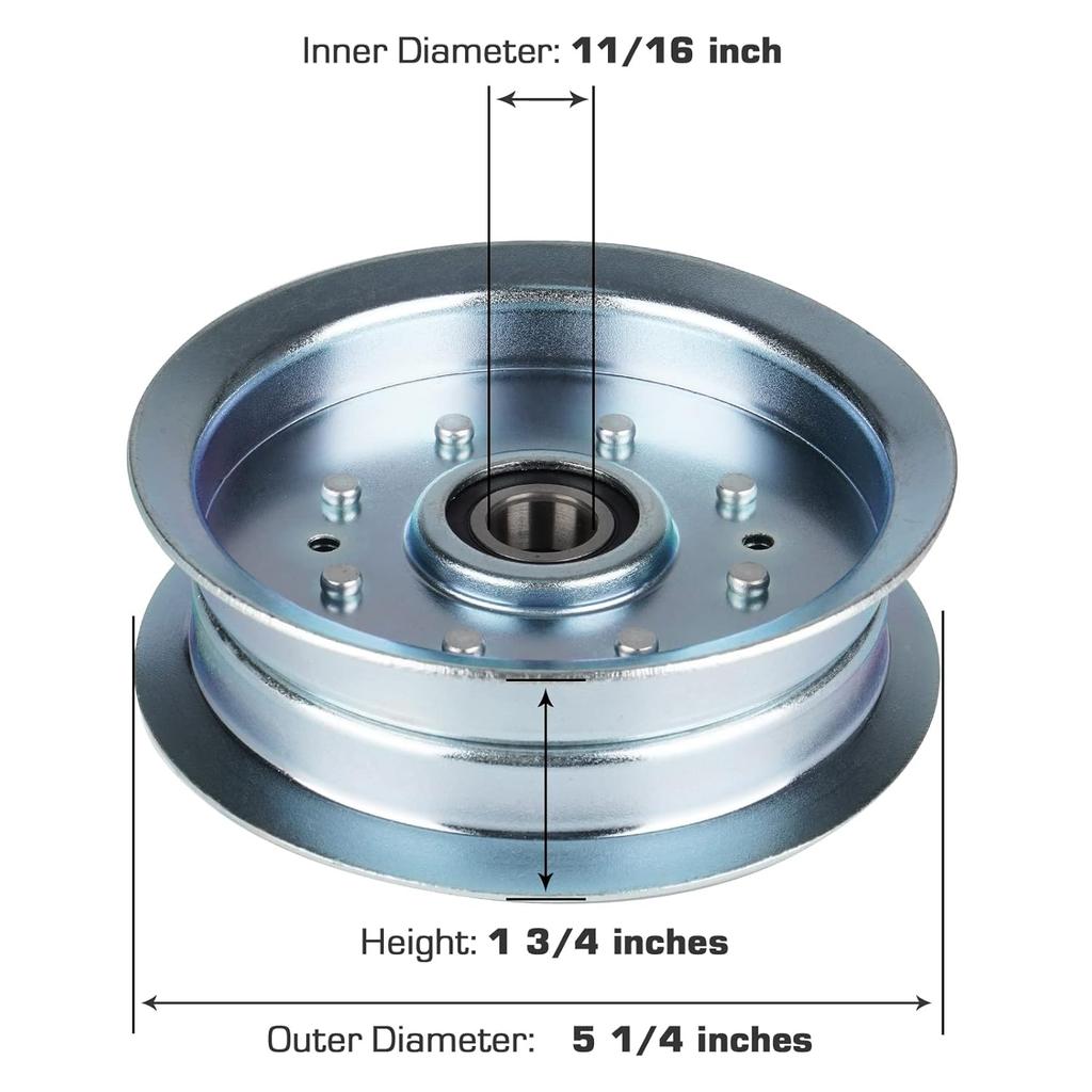 Flat Idler Pulley for MTD 756-05034A John Deere GY20629 GY22082 Fits D170 D100 L118 L111 L108 D110 D125 XT1-LT46 XT2-LX46