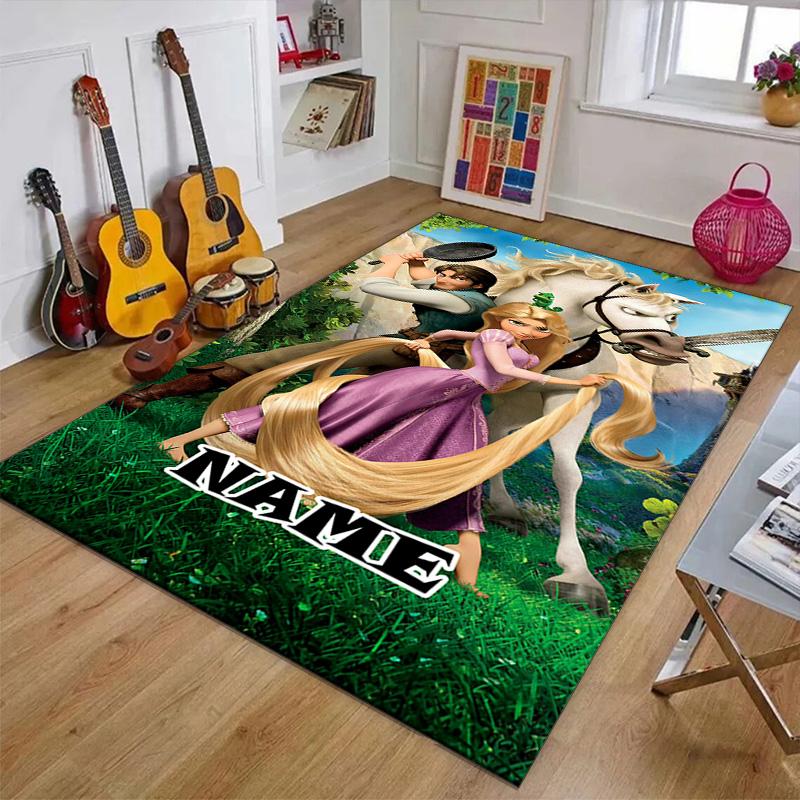 Custom Princess Mat Personalized Name, Polyester Washable Indoor Entryway Rug, Gift for Christmas, Easter, Thanksgiving Day