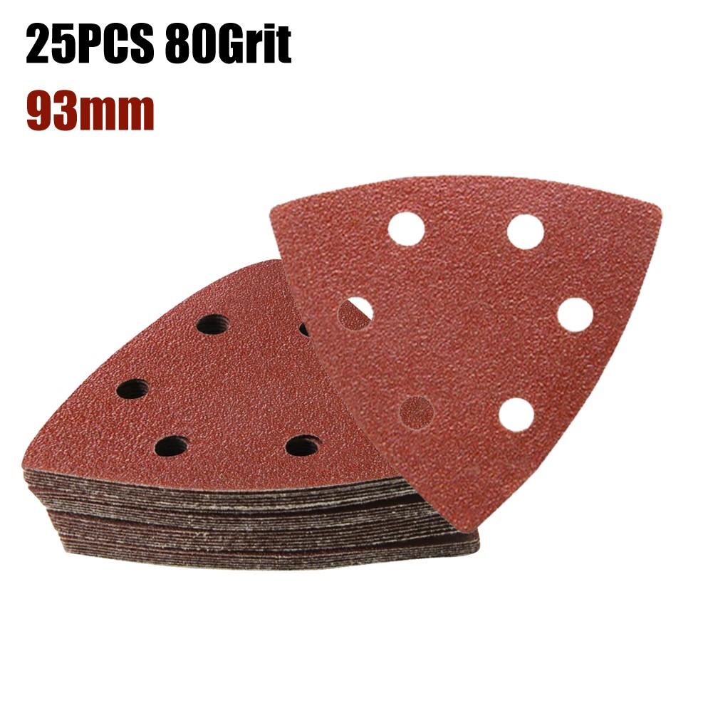 Precision Sanding with 93mm Triangle Sanding Paper 25pcs Grit 60 80 120 180 240