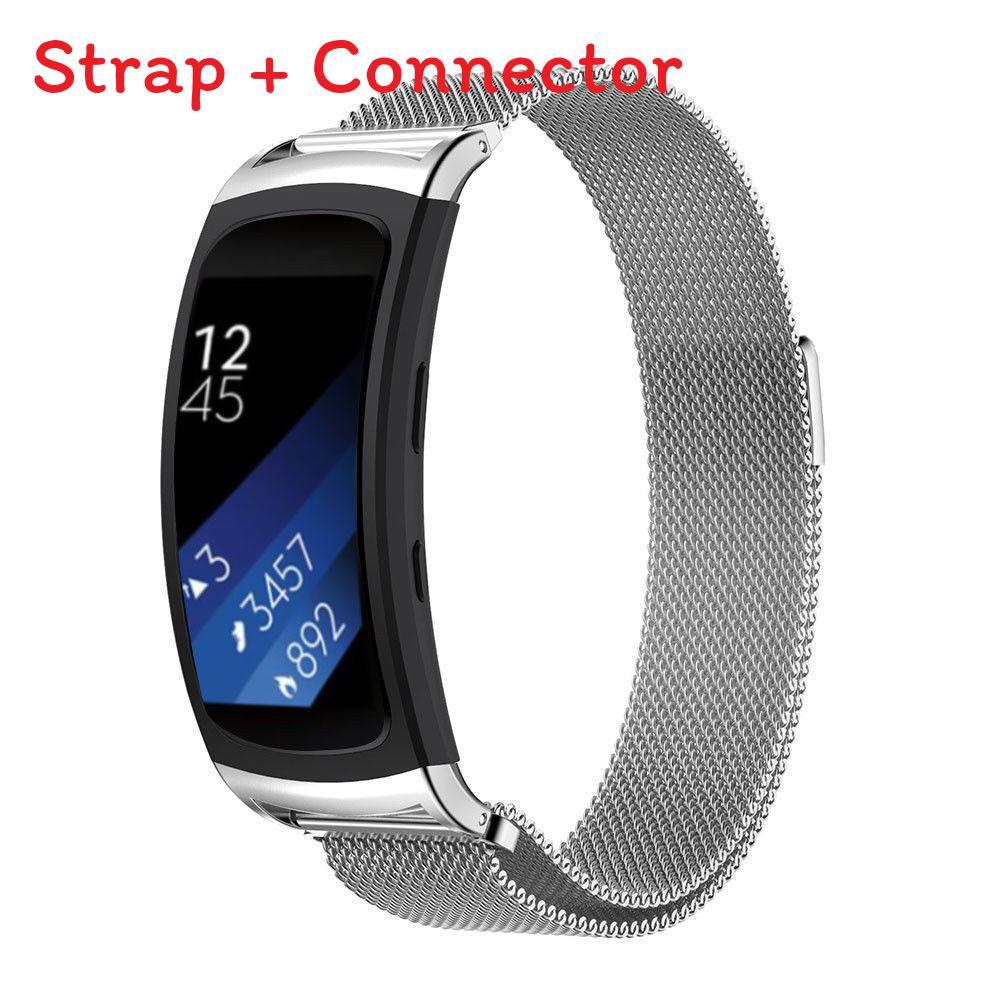 Samsung Gear Fit2 Sm R360 Металлический сетчатый ремешок из нержавеющей стали с магнитной застежкой для отслеживания фитнеса
