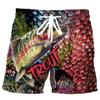 3D Carp Printed Beach Shorts Men Summer Men's Casual Loose Sports Shorts Street Fashion Breathable Beach Holiday Men's Short
