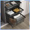 Closet Pull-out Basket Drawer Cloakroom Wardrobe Built-in Stretchable Pants Rack Household Multi-Layer Clothes Storage Rack