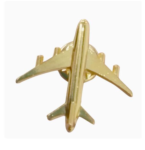Gold Airplane Brooch Pin for Women - Fashionable Lapel Pin for Jacket Coat Scarf Accessory