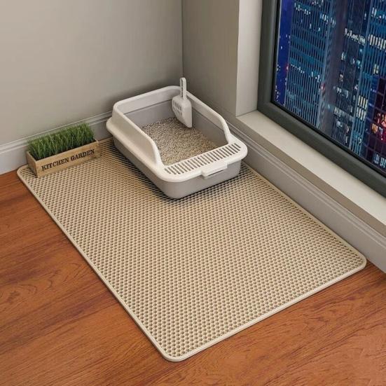 Yousheng Extra Large Cat Titter Mat Double Layer Cat Tighting Mat Non-Slip Waterproof Cat Lotus Mat Scatter Control Pad