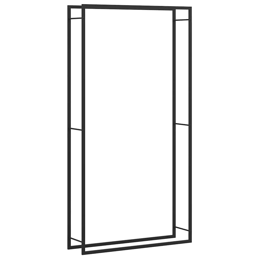 Firewood Rack Matte Black 110 x 28 x 214 cm Steel